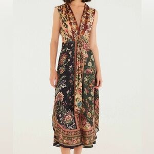 NWT Farm Rio Winter Mixed Garden Viscose sleeveless sundress. Sz. xL